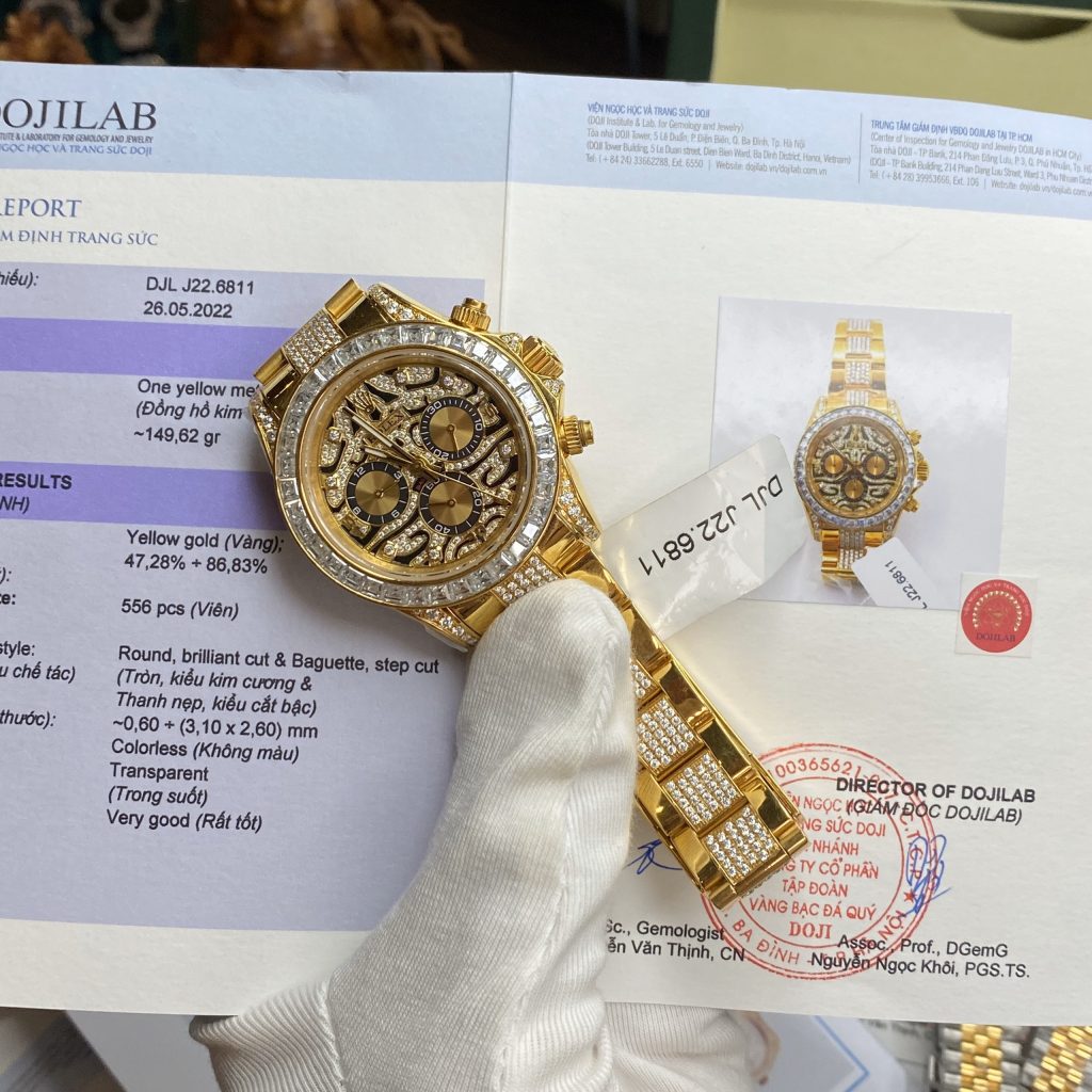 Đồng hồ Rolex Replica 11 bọc vàng độ kim cương