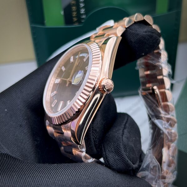 Đồng hồ Rolex day-date nam Bọc Vàng mặt Chocolate Rep 11