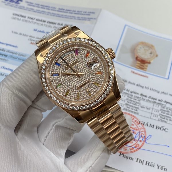 Đồng hồ Rolex full kim cương moissanite