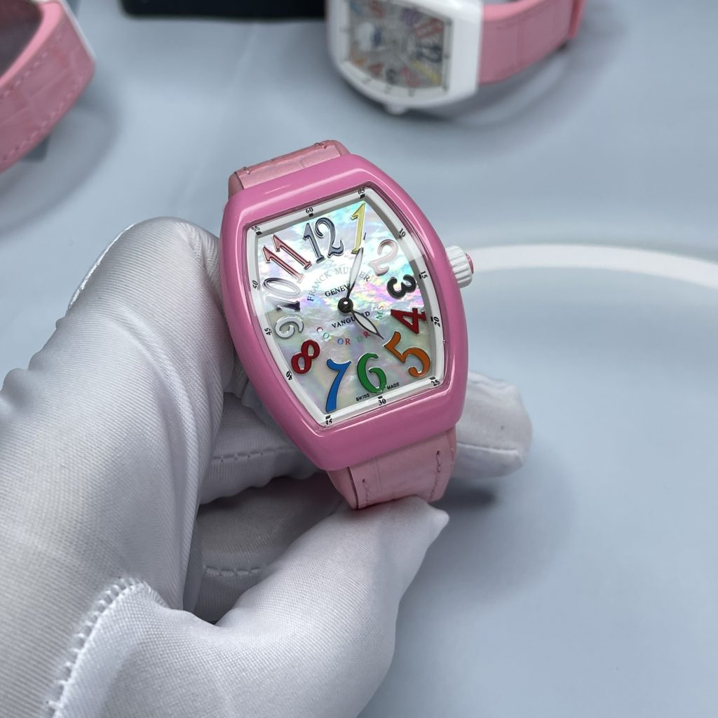 Đồng hồ nữ màu hồng Franck Muller V32
