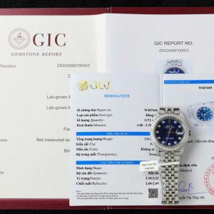 Đồng Hồ Rolex Chế Tác Kim Cương Moissanite Hong Kong Mặt Xanh 41mm (2)