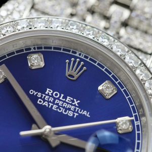 Đồng Hồ Rolex Chế Tác Kim Cương Moissanite Hong Kong Mặt Xanh 41mm (2)