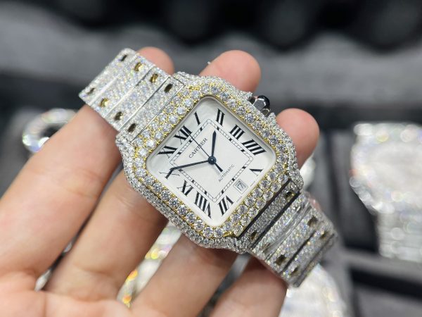 Đồng hồ Cartier Automatic nam chế tác kim cương