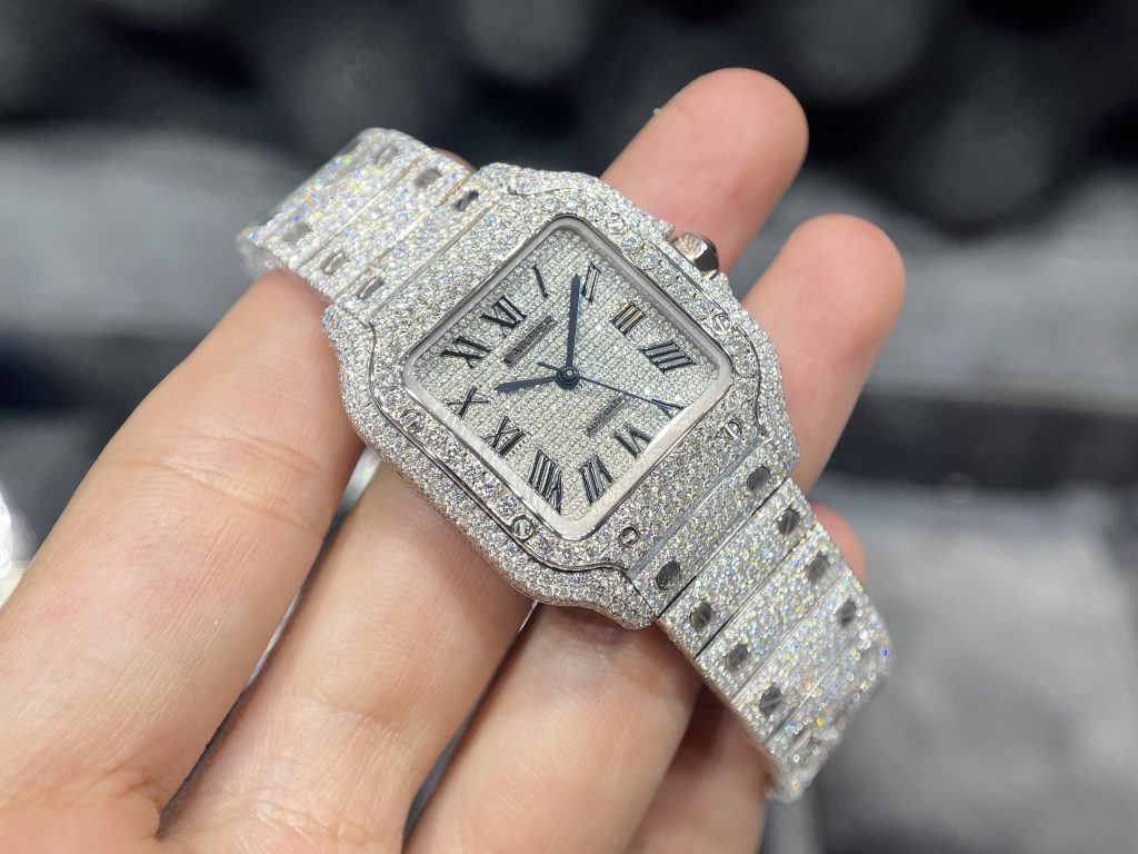 Đồng hồ Cartier Automatic nữ chế tác full kim cương