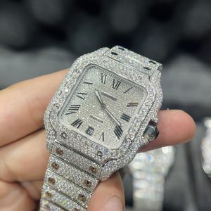 Đồng hồ Cartier chế tác full kim cương