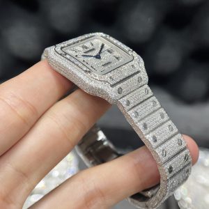 Đồng hồ Cartier chế tác full kim cương moissanite hong kong