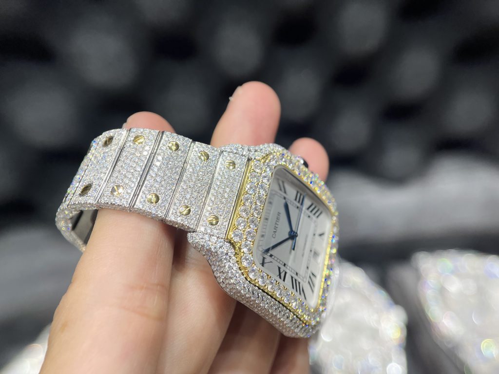 Đồng hồ Cartier chế tác kim cương Moissanite