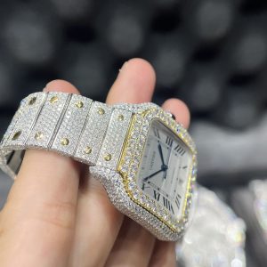 Đồng hồ Cartier chế tác kim cương Moissanite