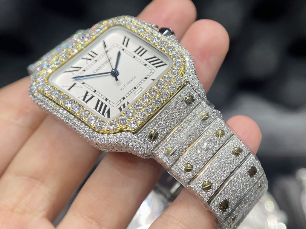Đồng hồ Cartier chế tác kim cương Moissanite Hong Kong