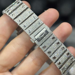 Đồng hồ Cartier dây kim loại đính kim cương