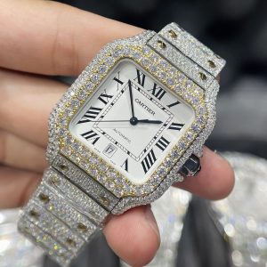 Đồng hồ Cartier độ kim cương Moissanite Hong Kong