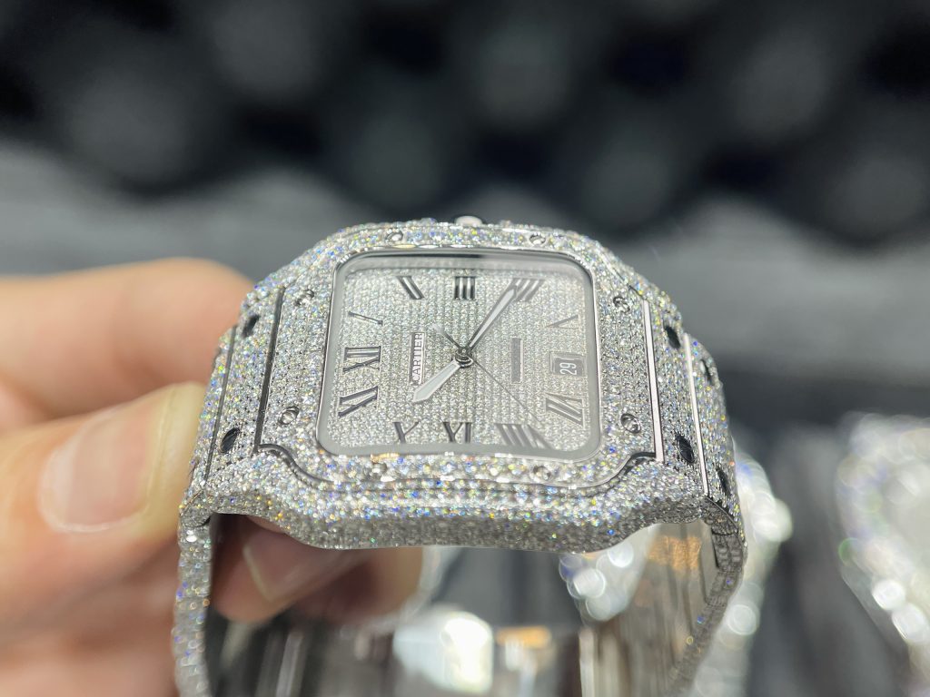 Đồng hồ Cartier độ kim cương nhân tạo