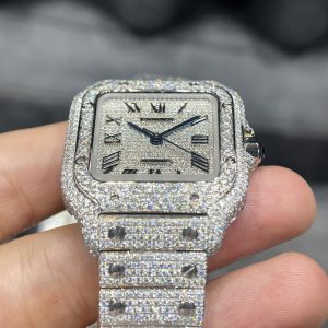 Đồng hồ Cartier nữ độ kim cương moissanite