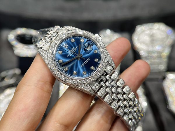 Đồng hồ Rolex DateJust độ kim cương moissanite