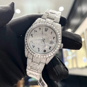 Đồng hồ Rolex nam chế tác kim cương moissanite