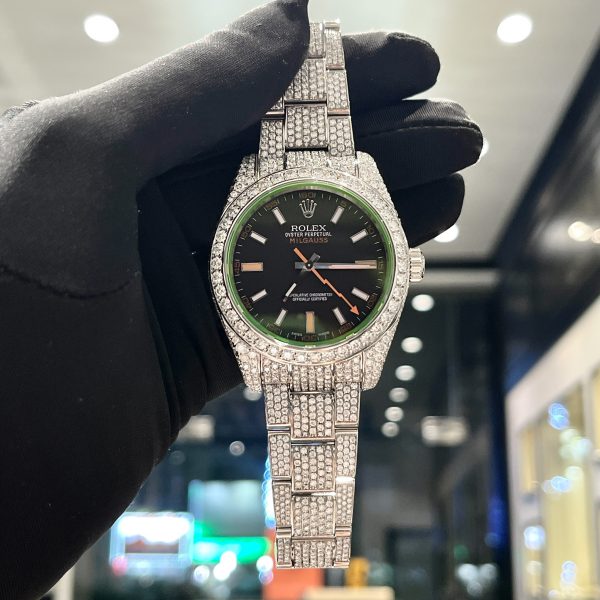 Đồng hồ chế tác kim cương Rolex Milgauss