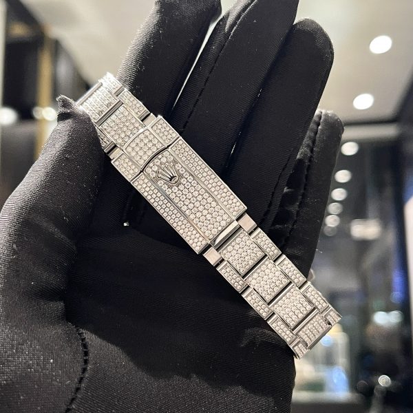 Đồng hồ độ full kim cương moissanite Rolex Rep 11