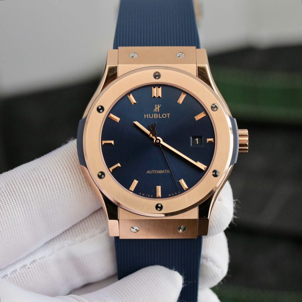 Đồng Hồ Hublot Classic Fusion King Gold Màu Xanh Than JJF Factory (2)