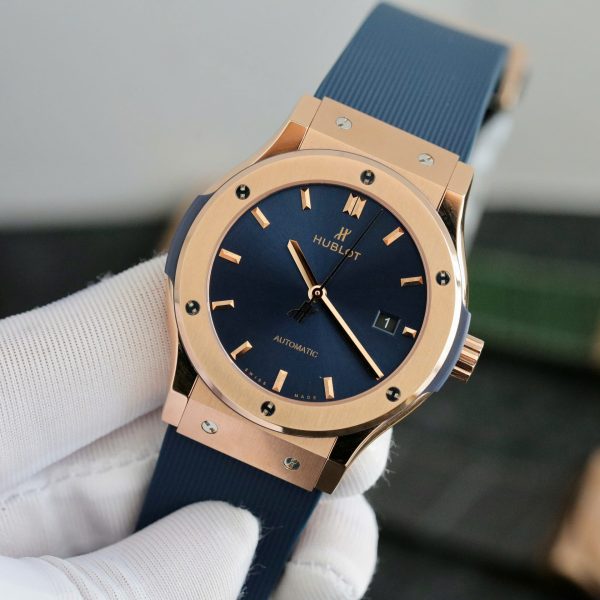 Đồng Hồ Hublot Classic Fusion King Gold Màu Xanh Than JJF Factory (2)