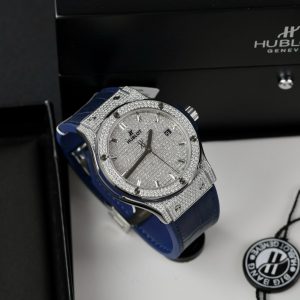 Đồng Hồ Hublot Nam Độ Full Kim Cương Thiên Nhiên Màu Xanh Than (10)