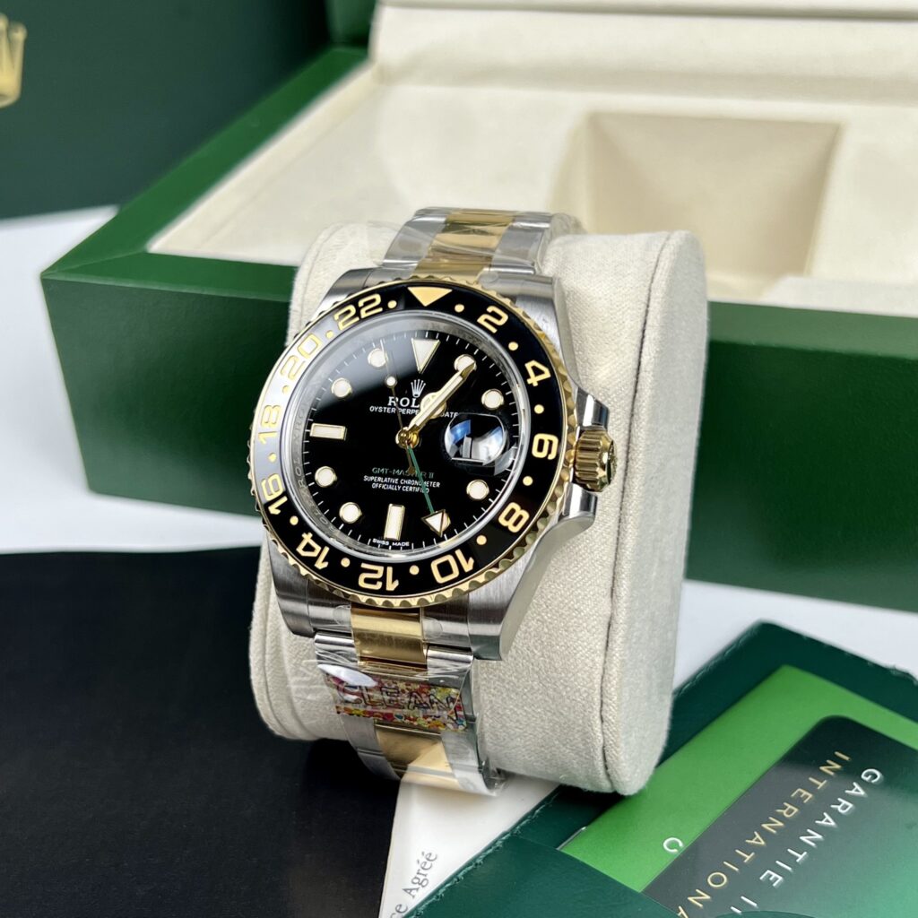 Đồng hồ Rolex Replica cao cấp GMT Master II 16713 Demi Gold