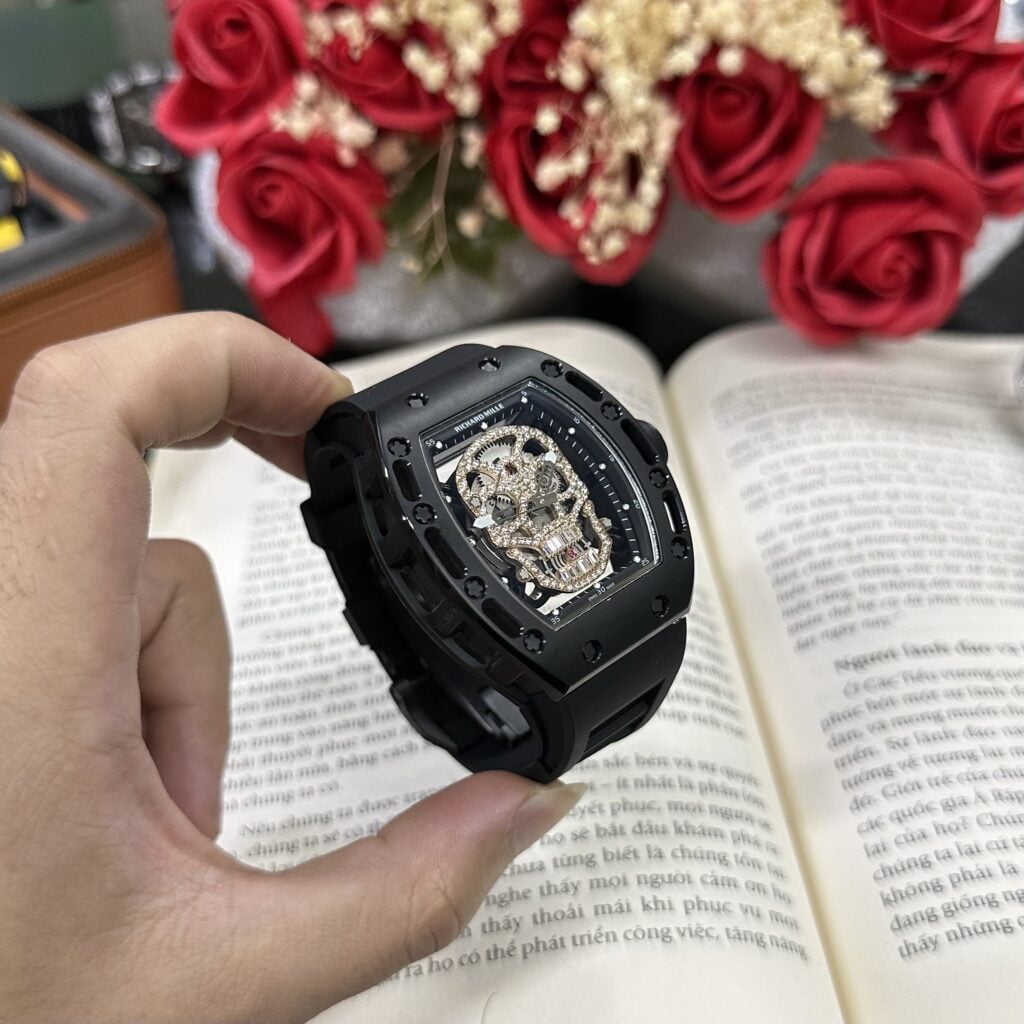 Đồng Hồ Replica Cao Cấp Richard Mille RM052 Skull Full Black