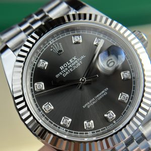 Đồng Hồ Rolex DateJust Rep 11 Mặt Số Xám Cọc Số Đính Đá Clean Factory (3)