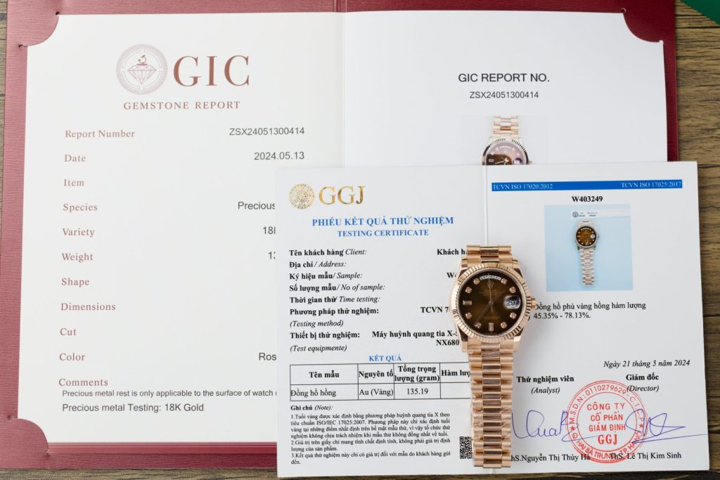 Đồng Hồ Rolex Day-Date Chế Tác Bọc Vàng Thật Mặt Số Nâu GM V3 (2)