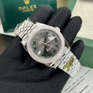 Đồng hồ Rolex DateJust Độ Kim Cương Moissanite Replica 11