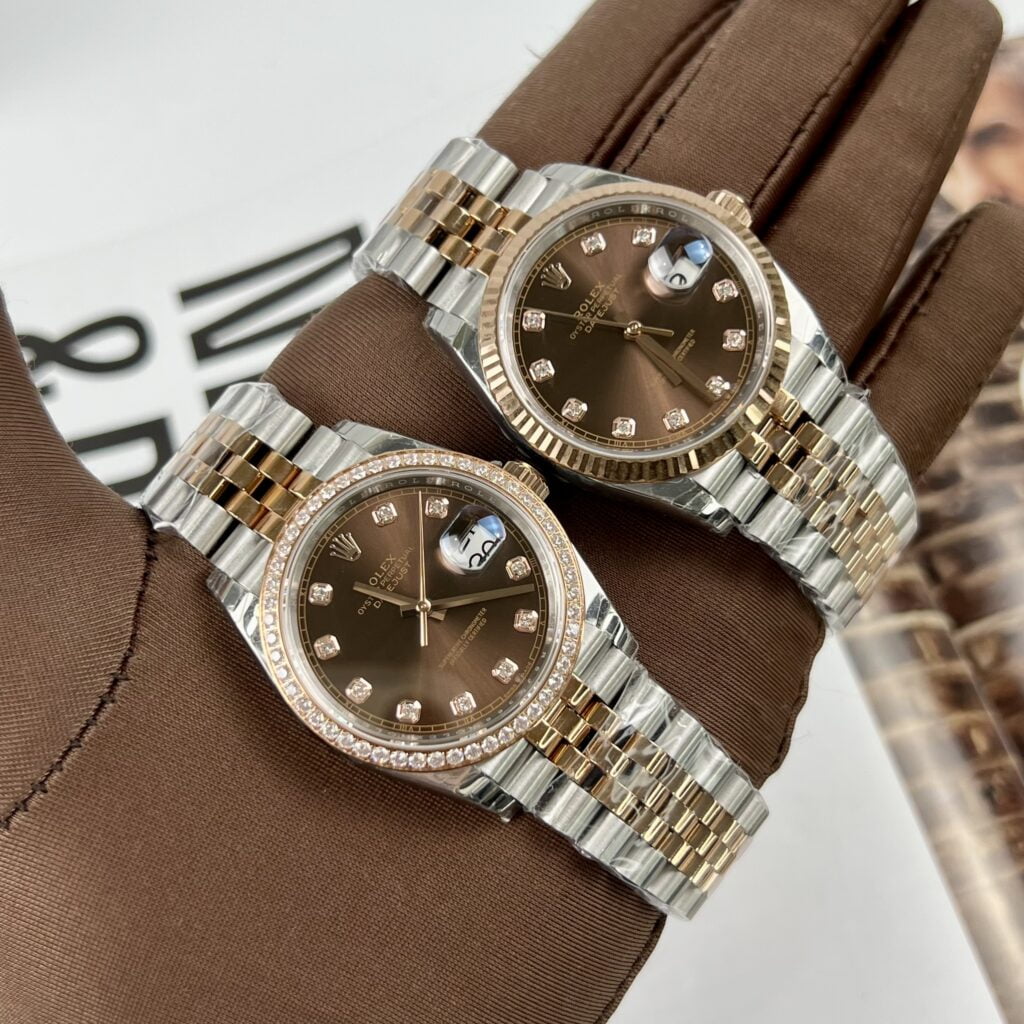 Đồng Hồ Rolex DateJust Demi Chocolate Fake Thụy Sỹ