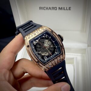 Đồng Hồ Cơ Nam Richard Mille RM010 RoseGold Dây Cao Su Size Nhỏ 40mm