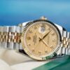 Đồng Hồ Rolex Datejust 126233 Bọc Vàng 18K Mặt Số Cây Lá Nhiệt Đới Vàng Champagne