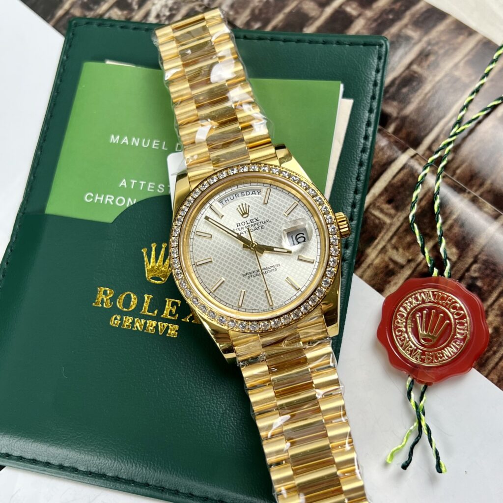 Đồng Hồ Rolex Nam Bọc Vàng 18K Day-Date Replica 11