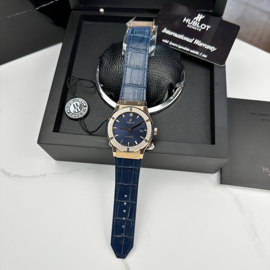 Đồng Hồ Hublot Classic Fusion King Gold Blue Dial Super Fake 11 Thụy Sỹ 42mm