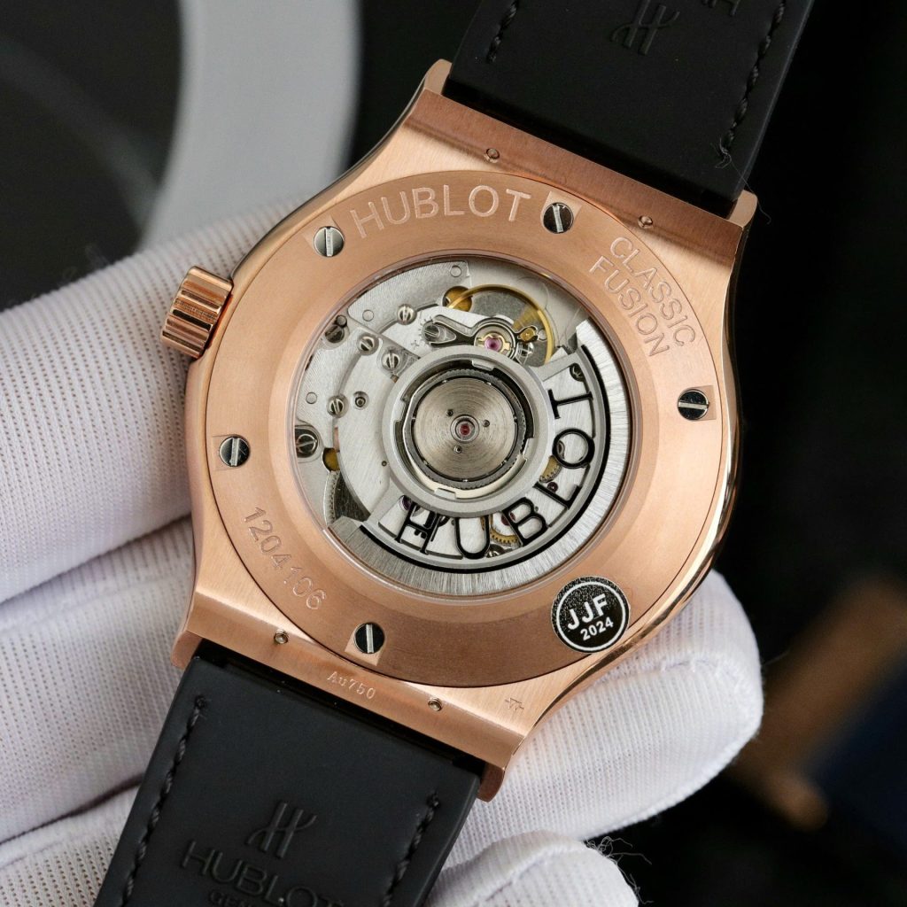 Đồng Hồ Nam Hublot Rep 11 Classic Fusion King Gold Màu Xanh Lá JJF 2024 (5)