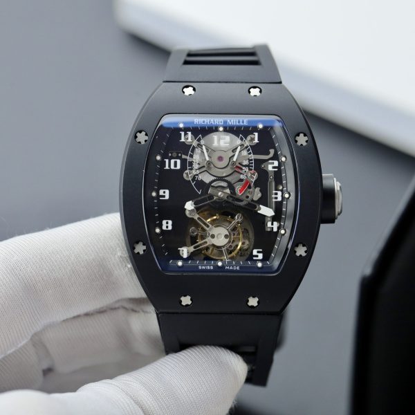 Đồng Hồ Richard Mille RM001 Chế Tác Tourbillon Gốm Đen Rep 11 (11)