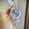 Đồng Hồ Bọc Vàng Rolex DateJust Nam Mặt Số Xám Cọc Số Dạ Quang