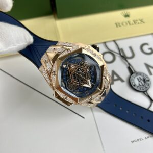 Đồng Hồ Hublot Big Bang Sang Bleu II King Gold Diamonds Blue Replica 1 1 45mm