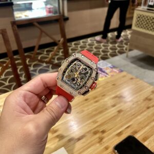Đồng Hồ Richard Mille Super Fake 11 Đính Đá Màu Vàng Hồng RM11 Nam 43mm