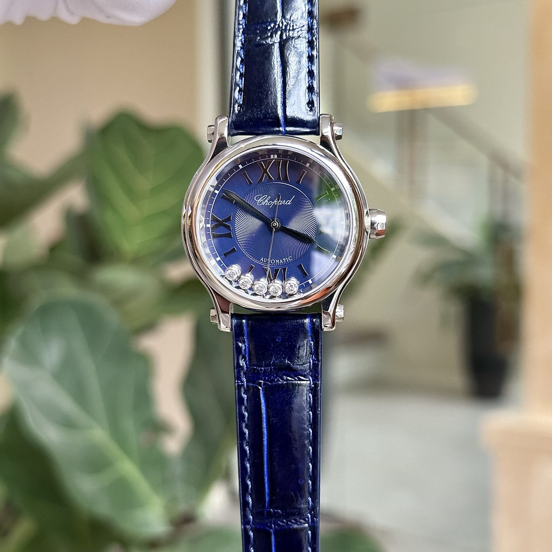 ng H Chopard N D y Da M u Xanh M t Xoay Replica 36mm