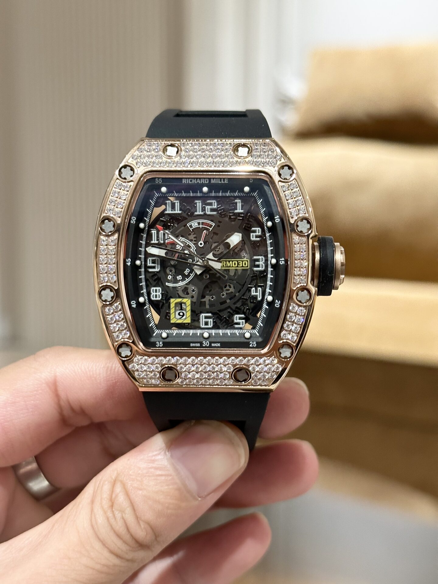 ng H Richard Mille RM030 Replica 1 1 Rose Gold nh Full