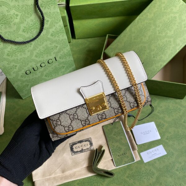 Clutch Gucci Siêu Cấp Màu Trắng Mạ Vàng Size 19x10cm (2)