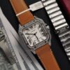 Đồng Hồ Cartier Santos Rep 11 Độ Kim Cương Moissanite 39.8mm