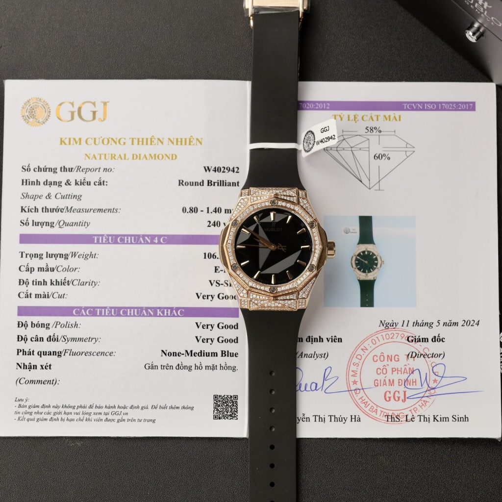 Đồng Hồ Hublot Chế Tác Full Kim Cương Tự Nhiên Orlinski King Gold 40mm