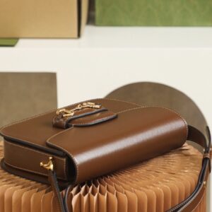 Túi Gucci Siêu Cấp Horsebit 1955 Siêu Cấp Màu Nâu Trơn 25cm (9)