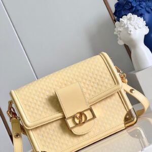 Túi Louis Vuitton Dauphine Mini Siêu Cấp Màu Vàng 17x 25x10 (1)
