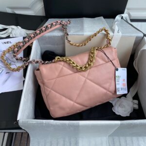 Túi Xách Chanel C19 Flap Bag Siêu Cấp Màu Hồng Size 26cm (1)