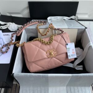 Túi Xách Chanel C19 Flap Bag Siêu Cấp Màu Hồng Size 26cm