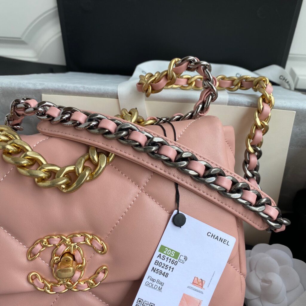 Túi Xách Chanel C19 Flap Bag Siêu Cấp Màu Hồng Size 26cm (1)