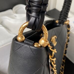 Túi Xách Chanel Hobo Siêu Cấp Màu Đen Mạ Vàng 21x13x5cm (9)